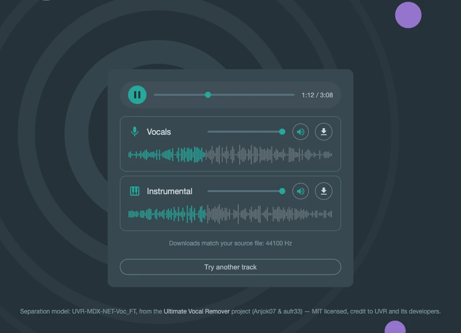 Stem Studio app screenshot